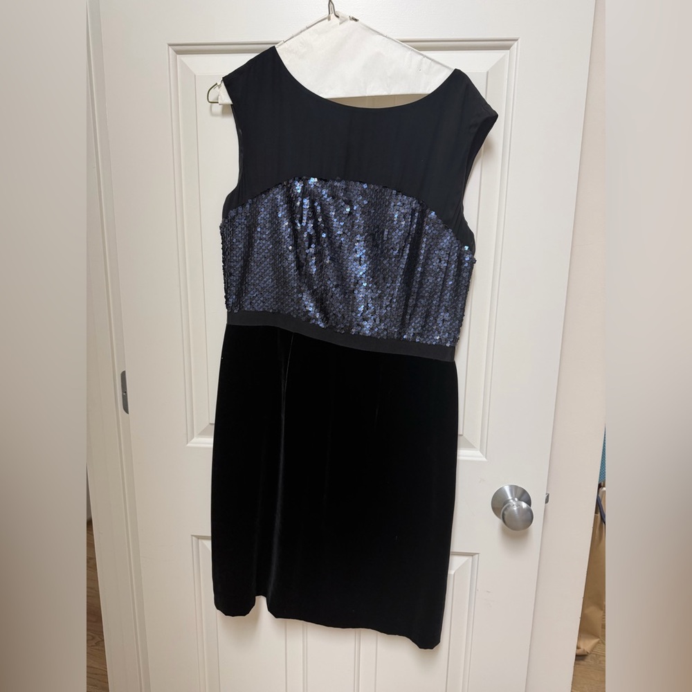 Boden black velvet dress